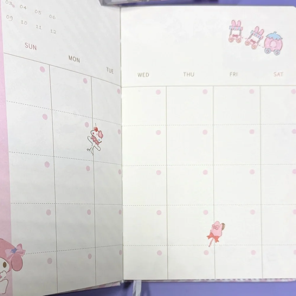 Sanrio My Melody Pastel Pink and White Striped Undated Planner